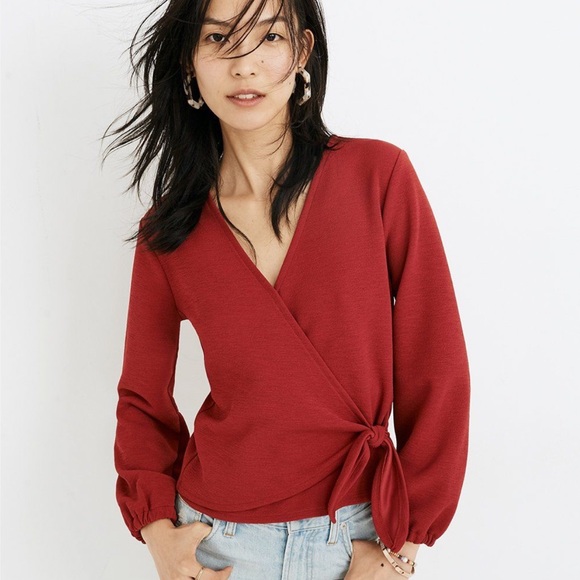 Madewell Tops - Madewell• Texture & Thread Red Wrap Top